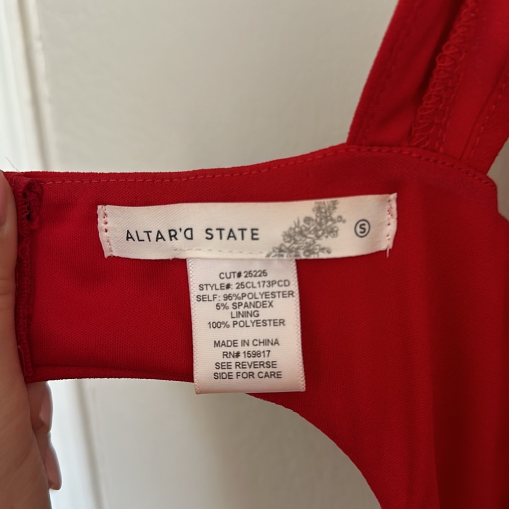 Altar’D State Mini Ruffled Red Dress - Picture 3 of 3